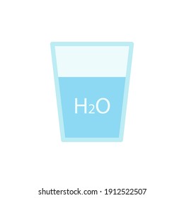 Glass with water, flat vector illustration.