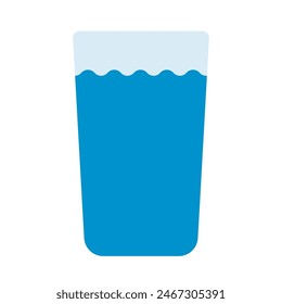 glass of water flat vector illustration logo icon clipart