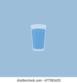 Glass Of Water. Full of Water in Transparent Glass