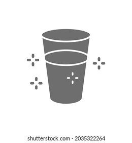 Glass of water grey icon. Isolated on white background