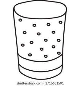 Glass of water hand drawn outline doodle icon. Vector sketch illustration of glass  isolated on white background