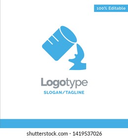 Glass, Water, Humid Blue Solid Logo Template. Place for Tagline