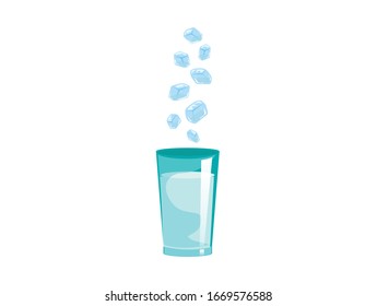 A glass of water and ice .