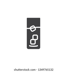 Glass of water with ice cubes vector icon. filled flat sign for mobile concept and web design. Fresh lemonade drink glyph icon. Symbol, logo illustration. Pixel perfect vector graphics