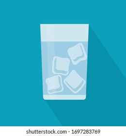 glass of water with ice cubes- vector illustration