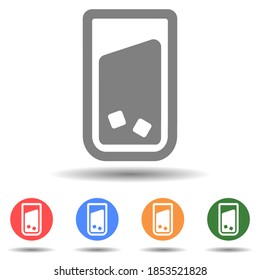 Glass of water with ice cubes vector icon