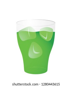  glass of water with ice and straw icon vector illustration - Vector