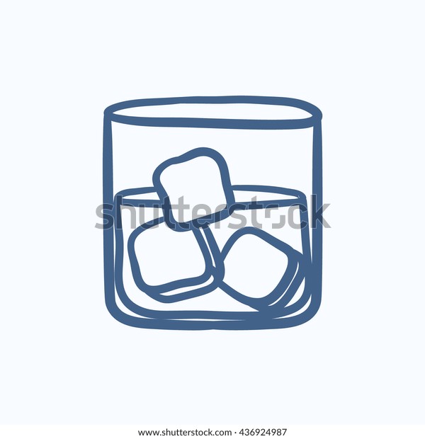 Glass Water Ice Vector Sketch Icon Stock Vector (Royalty Free) 436924987