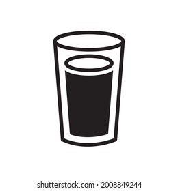 Glass Water Icon Design Vector Graphic Illustration Template In Trendy Flat Style Sign And Symbol . Suitable for website design, logo, app, and ui. EPS 10.