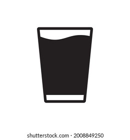 Glass Water Icon Design Vector Graphic Illustration Template In Trendy Flat Style Sign And Symbol . Suitable for website design, logo, app, and ui. EPS 10.
