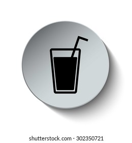 Glass of water icon. Drink icon. Beverage icon. Button. Vector illustration