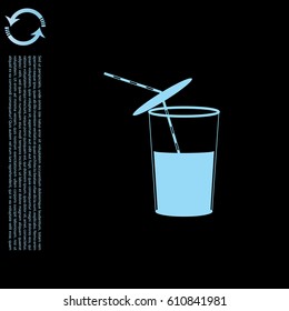 Glass of water icon. Drink, beverage 