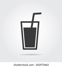 Glass of water icon. Drink Flat Design Vector illustration.