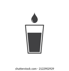 Glass of water icon. Water drop isolated on white background. Vector illustration