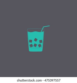 Glass of water icon. Flat icon. Concept illustration for design.