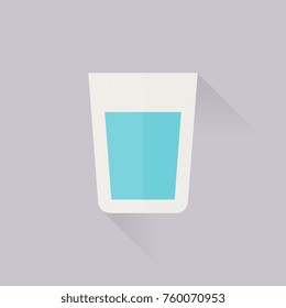Glass of water icon flat design style - Vector