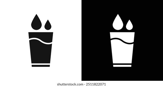 Glass of water icon Flat fill set collection