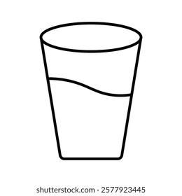 Glass of water icon Flat illustration sign