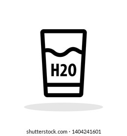 Glass of Water icon in flat style. H20 symbol for your web site design, logo, app, UI Vector EPS 10.