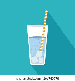 Glass of water icon. Flat icon. Vector illustration