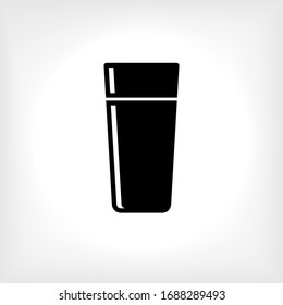 A Glass of Water Icon in Glyph Style. Universal Interface Element, Sign and Symbol - Vector.