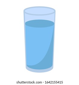 Glass of water icon isolated on white background. Flat designe. Vector stock illustration.