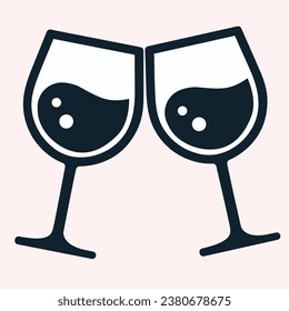 glass of water icon. Level vector illustration of a drink symbol and a water glass