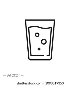 glass of water icon, line sign - vector illustration eps10