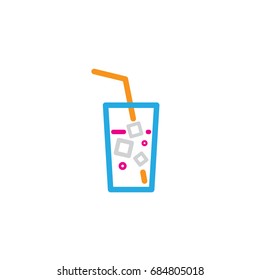 Glass of water icon, line sign, vector illustration of Eps10