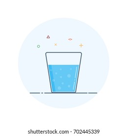 Glass of water icon. Line vector illustration