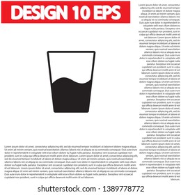 Glass of water icon . Lorem Ipsum Illustration design