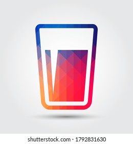 Glass of water icon on gray background