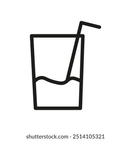 Glass of water icon. Simple drink symbol. Minimalist beverage design. Vector illustration.