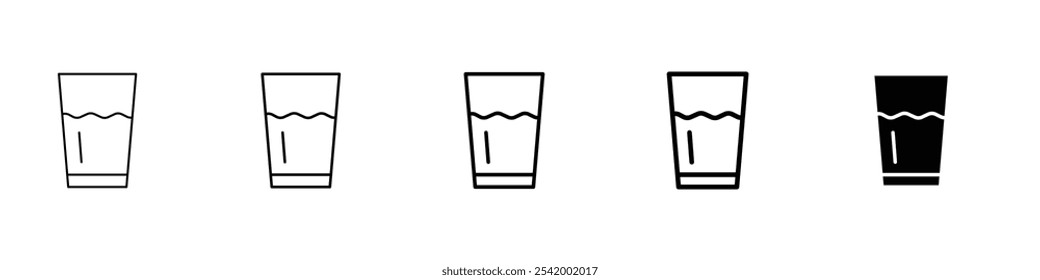 glass of water icon Simple outline illustration