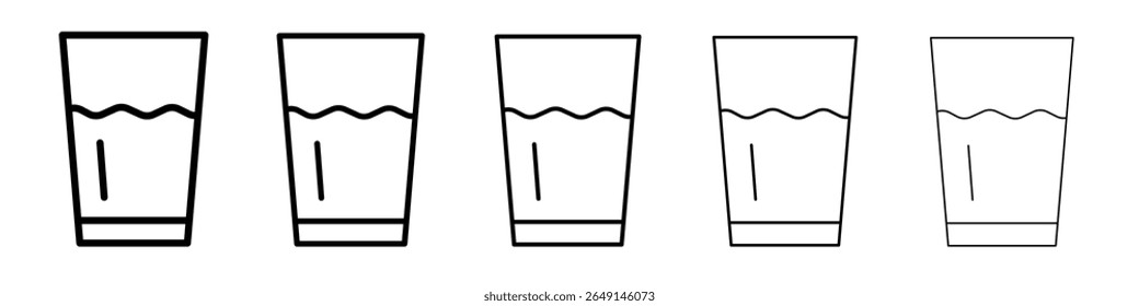 Vidrio de agua icono de Vector simple logotipo de contorno