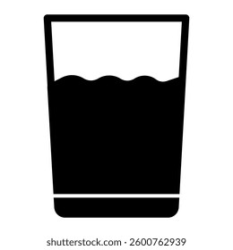 Glass of water icon solid style transparent