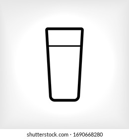 A Glass of Water Icon. Universal Interface Element, Sign and Symbol - Vector. Presented on Line Art Style.