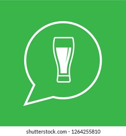 
Glass of Water Icon. A Vector Contain Liquid Material Sign Illustration. 
Flat & Trendy Drink Symbol. Glass Water in Bubble Speech  Logo Template. 