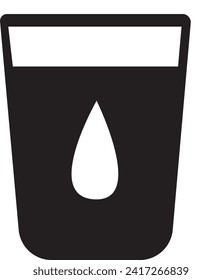 Glass of Water Icon Vector Design.