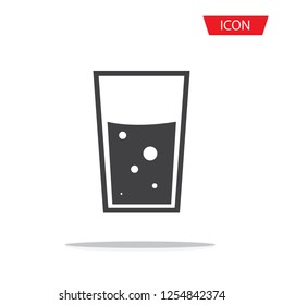 glass of water icon vector isolated on white background.