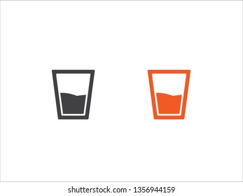 glass of water icon vector isolated on white background.