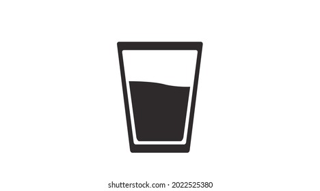 Glass of Water Icon. Vector isolated editable flat black and white illustration