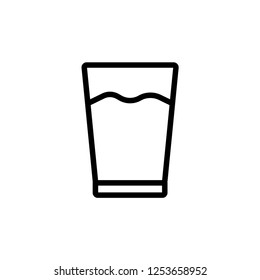 Glass of Water Icon Vector Logo Template. Transparent Cup Sign & Symbol Illustration.