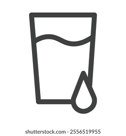 Glass of water icon Vector logo outline