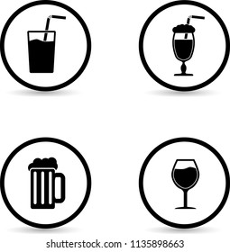 glass of water icons. vector. eps 10.