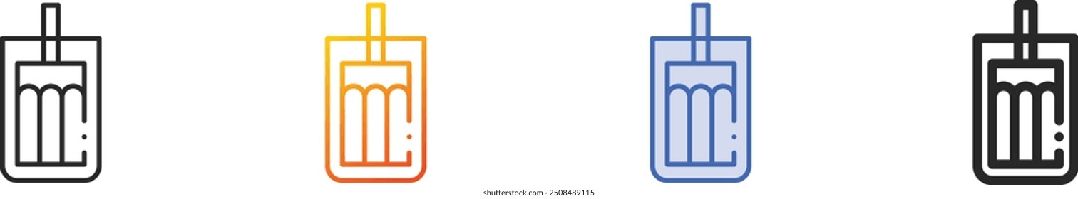 glass of water icon.Thin Linear, Gradient, Blue Stroke and bold Style Design Isolated On White Background