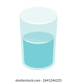 Glass of Water Illustration - Clean Drinking Concept in Flat Style