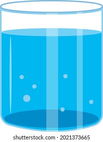 Glass of water, illustration, vector on a white background.