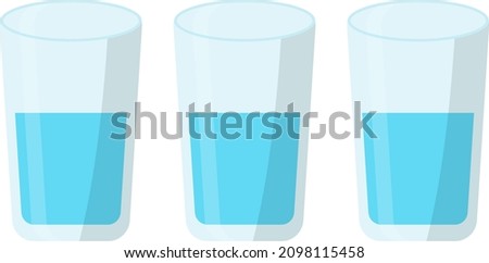 Glass with water, illustration, vector on a white background.