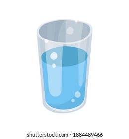 Glass with water isolated on white background. Vector illustration